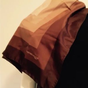 MICHELANGELO Roma Multi-color Browns geometric Scarf 30" Sq.